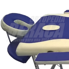 CAMILLA VALIJA PLEGABLE de Aluminio para Masajes, Fenestrada, Apoya Cabeza, Apoyabrazos, Desmontable | Importada - comprar online