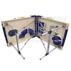 CAMILLA VALIJA PLEGABLE de Aluminio para Masajes, Fenestrada, Apoya Cabeza, Apoyabrazos, Desmontable | Importada - ORTOPEDIA BERACA