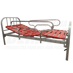 Cama Ortopédica Manual Standard con Cabecera y Piecera Pintada con Barrotes - Incluye Par de Barandas