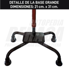 BASTON CUADRUPLE DE ALUMINIO MANGO EN T - BASE GRANDE | Importado - tienda online
