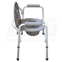 INODORO PORTATIL + ELEVADOR DE INODORO REFORZADA CON RESPALDO Silla Sanitaria | Producto 2 en 1 - Importado - ORTOPEDIA BERACA