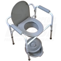 INODORO PORTATIL + ELEVADOR DE INODORO REFORZADA CON RESPALDO Silla Sanitaria | Producto 2 en 1 - Importado - tienda online