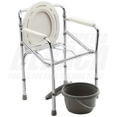 ELEVADOR DE INODORO PLEGABLE + INODORO PORTATIL en Acero Cromado | Importado - comprar online