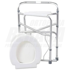 Imagen de ELEVADOR DE INODORO PLEGABLE + INODORO PORTATIL en Acero Cromado | Importado