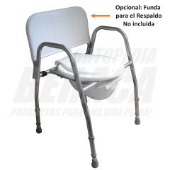 SILLA SANITARIA CON RESPALDO MULTIFUNCIONAL en Aluminio - Producto 3 en 1 | Nacional