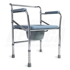 SILLA SANITARIA PLEGABLE = INODORO PORTATIL + ELEVADOR DE INODORO de Acero Cromado | Importado