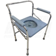 SILLA SANITARIA PLEGABLE = INODORO PORTATIL + ELEVADOR DE INODORO de Acero Cromado | Importado - comprar online