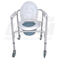 SILLA SANITARIA CON RUEDAS = INODORO PORTATIL + ELEVADOR DE INODORO + SILLA DE RUEDAS HIGIÉNICA - Producto 3 en 1 | Importado - ORTOPEDIA BERACA
