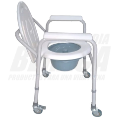 Imagen de SILLA SANITARIA CON RUEDAS = INODORO PORTATIL + ELEVADOR DE INODORO + SILLA DE RUEDAS HIGIÉNICA - Producto 3 en 1 | Importado
