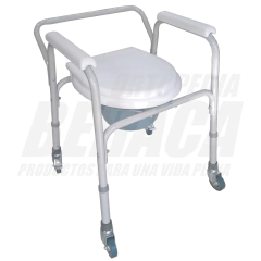 SILLA SANITARIA CON RUEDAS = INODORO PORTATIL + ELEVADOR DE INODORO + SILLA DE RUEDAS HIGIÉNICA - Producto 3 en 1 | Importado en internet