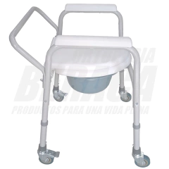 SILLA SANITARIA CON RUEDAS = INODORO PORTATIL + ELEVADOR DE INODORO + SILLA DE RUEDAS HIGIÉNICA - Producto 3 en 1 | Importado