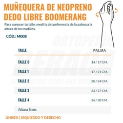 MUÑEQUERA SIN INCLUSIÓN DEDO PULGAR de Neoprene - Muñequera Boomerang Dedo Libre en internet