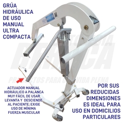 Imagen de Grúa HIDRÁULICA MANUAL Eleva Pacientes Levanta Personas - Hasta 150kg. | Nacional