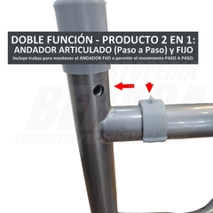 Andador de Aluminio PASO A PASO Articulado Doble Función | Nacional - comprar online