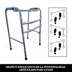 Andador de Aluminio PASO A PASO Articulado Doble Función | Nacional en internet