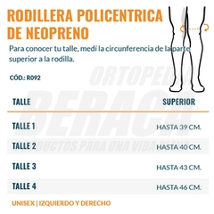 RODILLERA POLICÉNTRICA ARTICULADA de Neoprene - comprar online