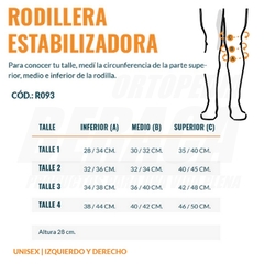 Rodillera ESTABILIZADORA PARA LIGAMENTOS CRUZADOS de Neoprene - tienda online