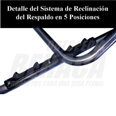 Respaldo DE LUXE Regulable Ortopédico Para Cama 5 Posiciones - Acero Cromado y Eco Cuero | Importado en internet