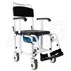 SILLA DE RUEDAS HIGIÉNICA PARA BAÑO Y DUCHA de ALUMINIO con Respaldo Rebatible | Importada