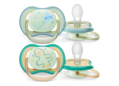 Chupete ULTRA AIR NIGHTIME para NENE Set x2: Desde 0 a 6 Meses - Avent | SCF376/18 - ORTOPEDIA BERACA