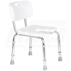 SILLA DE ALUMINIO PARA DUCHA con Escotadura Higiénica