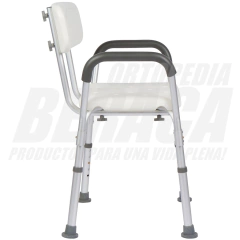 Imagen de SILLA de BAÑO de Aluminio Con APOYABRAZOS | Importada