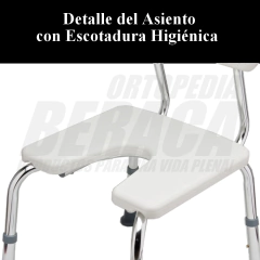 Imagen de SILLA DE ALUMINIO PARA DUCHA con Escotadura Higiénica