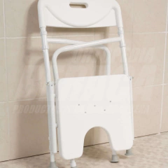 SILLA PARA DUCHA PLEGABLE y Reforzada con Escotadura Higiénica - comprar online