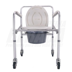 SILLA SANITARIA MULTIFUNCIONAL de Aluminio PLEGABLE CON RUEDAS | Importada - ORTOPEDIA BERACA