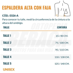 Corrector Postural ESPALDERA ALTA CON FAJA - Unisex - ORTOPEDIA BERACA