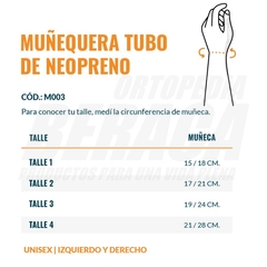 MUÑEQUERA TUBO de Neoprene - ORTOPEDIA BERACA