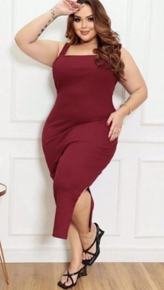 Vestido canelado plus Maria - comprar online