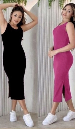 Vestido canelado Sara - comprar online