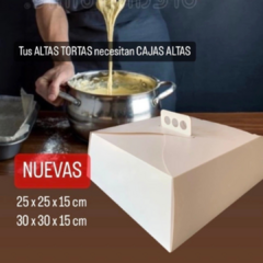 caja torta con manija 25 x 25 x 15 cm x 50 unidades - comprar online