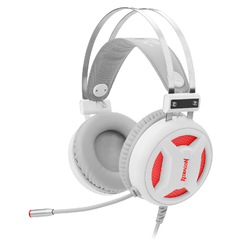 Headset Gamer Redragon Minos Lunar White USB Som Surround 7.1 Virtual com LED