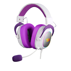 HEADSET GAMER ZEUS X BRANCO COM ROXO RGB H510WP-RGB