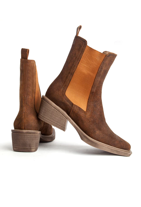 BOTINETAS 12508302 GAMUZA CAMEL - comprar online