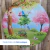 Painel de Tecido Sublimado Redondo Flores Rosa e Mármore Branco c/ Elástico - 150x150cm - loja online