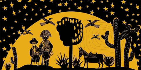 Painel De Tecido Sublimado Cordel Cangaceiro