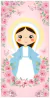 Painel Sublimado Vertical Nossa Senhora Aparecida Flores Cor de Rosa Borboletas