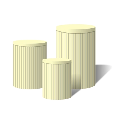 Trio Capas Para Cilindro Ripados Amarelo Versátil C/ Elástico