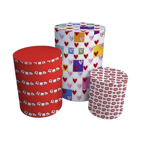 Trio Capas Para Cilindro Festa Junina Correio Elegante Versátil C/ Elástico