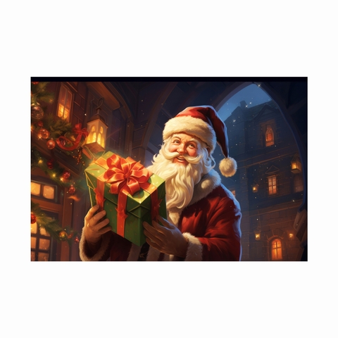 Painel de lona Natal Presente do Papai Noel - 300x200cm