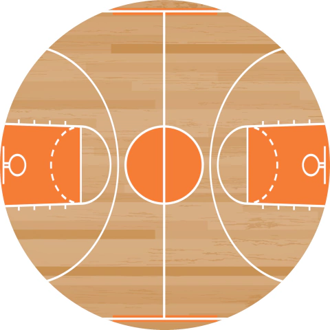 Tapete de Lona Redondo Basquete 150x150cm