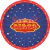 Tapete de Lona Redondo Circo Vermelho e Azul 150x150cm