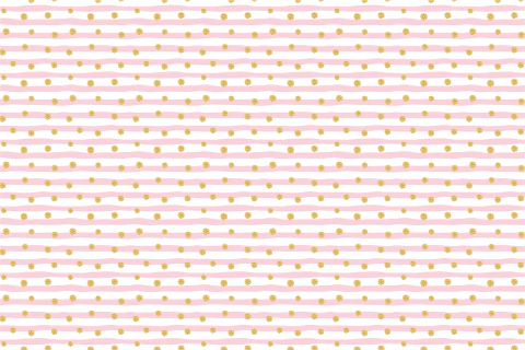 Tapete em Lona Listras Rosas e Brancas com Glitter Dourado 300x200cm