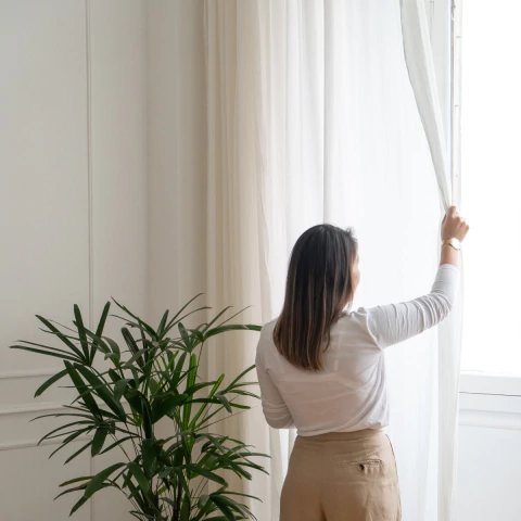 Set 2 Cortinas para Living Barral Oculto Offwhite - comprar online