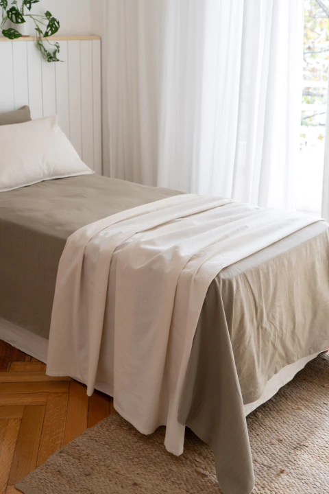Pie de Cama Twin Tusor Premium Natural - comprar online