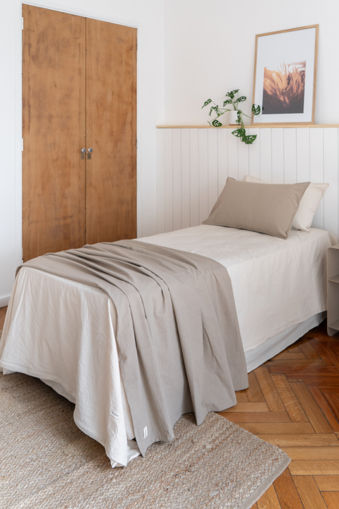 Pie de Cama Twin Tusor Premium Vison - comprar online