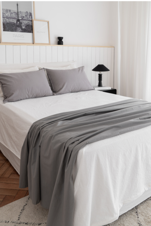 Pack Pie de Cama King Tusor + 2 fundas de Almohada Gris - comprar online